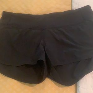 Black lulu running shorts